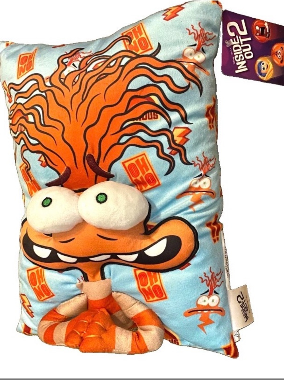 Disney Pixar Inside Out 2 Plush 3D Pillow Anxiety 13 in. x 10 in.
